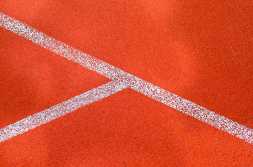 Athletic track with white line
