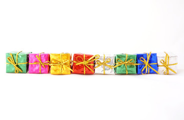 Gift boxes on white background