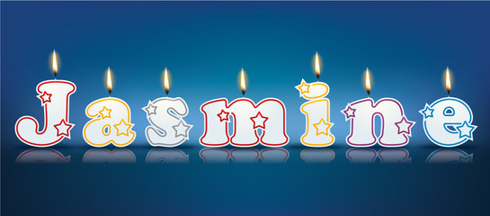 JASMINE written with burning candles