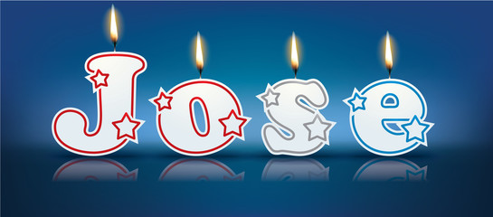 JOSE written with burning candles