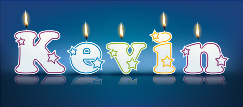 KEVIN written with burning candles