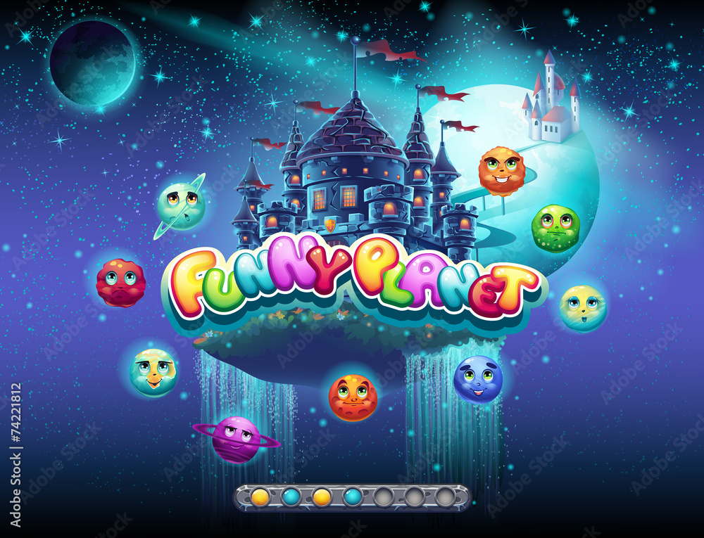 Poster Illustrates an example of loading screen for a computer game on