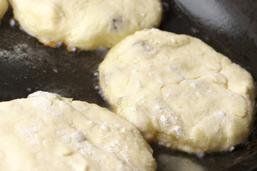 Cooking: frying pancakes