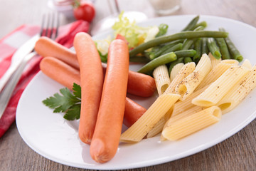 sausage and vegetables