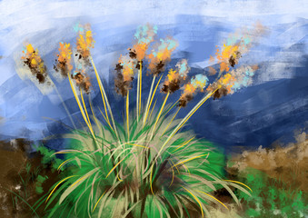 Naklejka premium hand draw flower