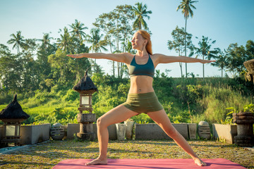 Young woman yoga stretching