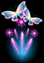 Butterfly and glowing salute