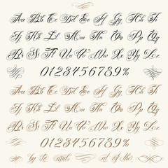Naklejka premium Tattoo lettering set