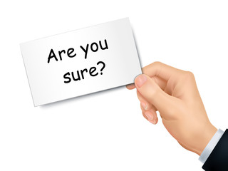 are you sure card in hand