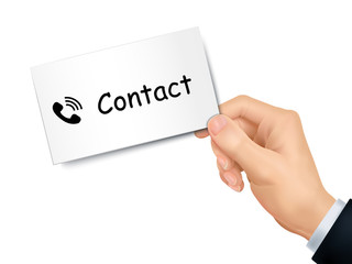 contact card in hand