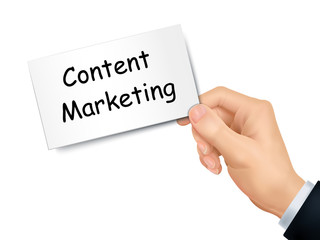 content marketing card in hand