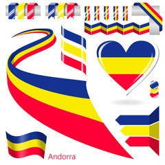 Set of Vector Flag of Andorra