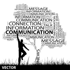 Vector conceptual communication word cloud
