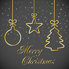 Christmas Card - Black-Gold