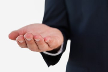 Fototapeta premium Close up of a businessman with hand out