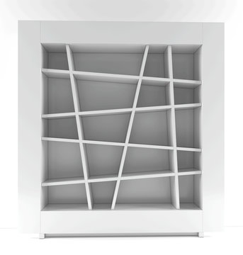 Cupboard with slanted shelves