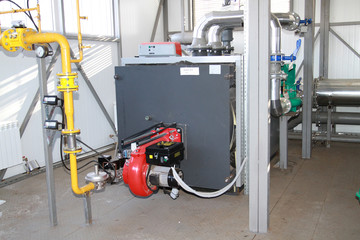 Modern hi-tech gas boiler-house