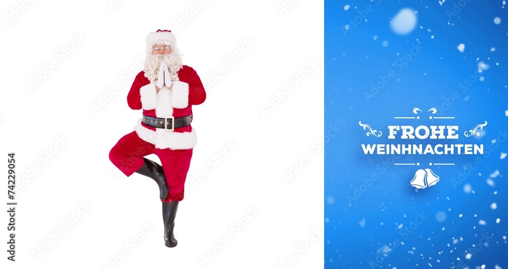 Poster Composite image of santa claus in tree pose
