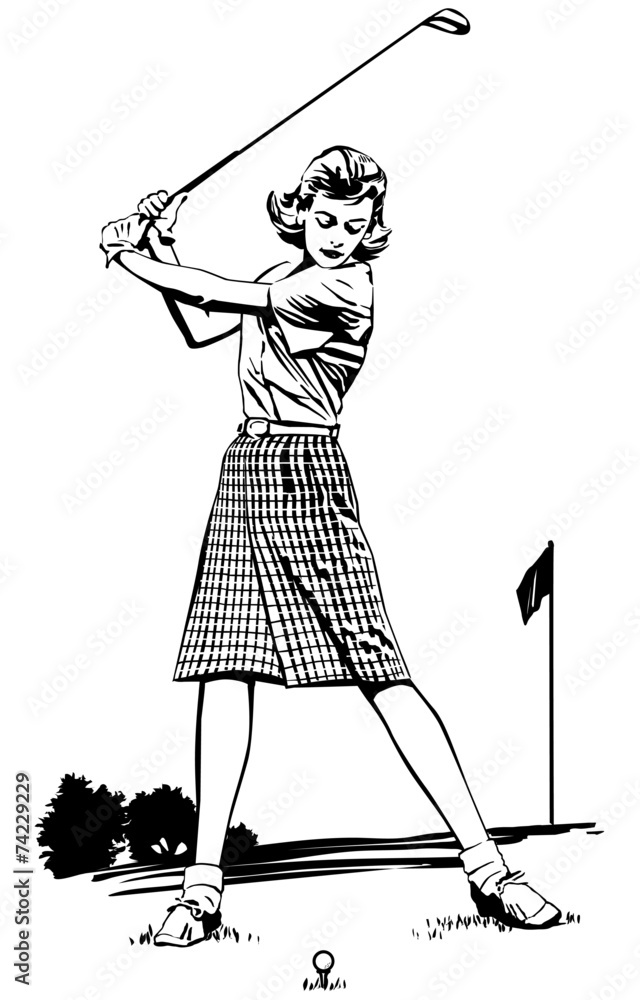 Wall mural Woman Golfer 2