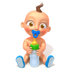 Baby Jake with baby bottle