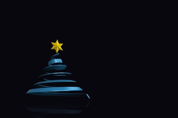 Composite image of blue christmas tree design