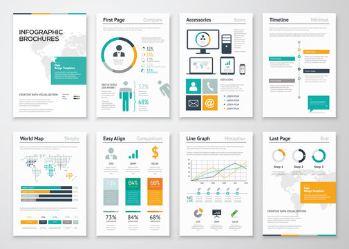 Collection of infographic brochure vector elements for business