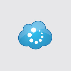 Fototapeta na wymiar Blue cloud loading icon.