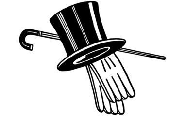Top Hat Gloves And Cane