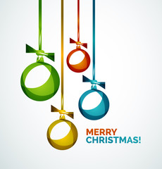Merry Christmas modern card - abstract baubles