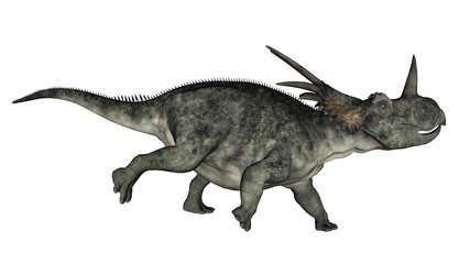 Styracosaurus dinosaur running - 3D render