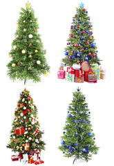 Christmas trees with gifts collage