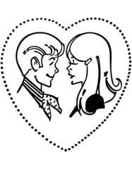 Teen Couple In Love Heart