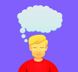 Man with thinking bubble