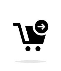 Shopping cart simple icon on white background.