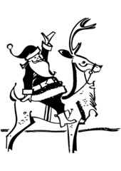 Santa Claus On Reindeer