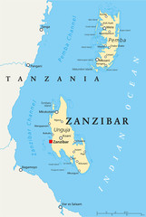 Zanzibar Political Map
