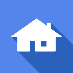 Long shadow icon with a house