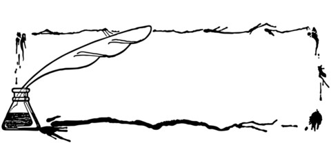 Quill Pen Ink Frame