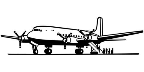 Passengers Boarding Plane