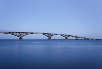 Road bridge in the evening