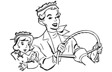 Mother Driving With Daughter