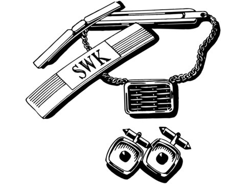 black and white accessories set clip art preview