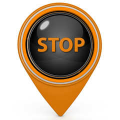 stop pointer icon on white background