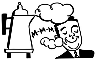 Man Smelling Fresh Coffee