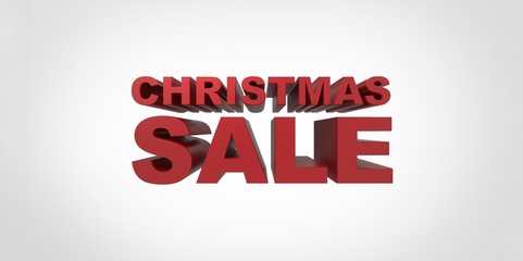 3d red text Christmas sale