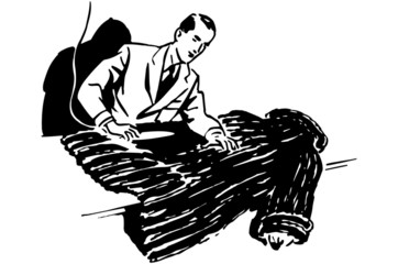 Man Cleaning Fur Coat