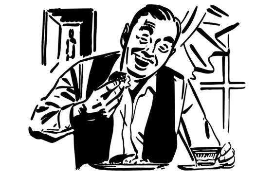 recommend clip art: Man Eating Breakfast