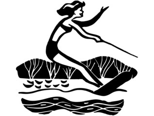 Lady Water Skiing
