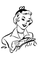 Lady Opening Handbag