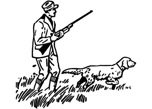 recommend clip art: Hunter With Hound